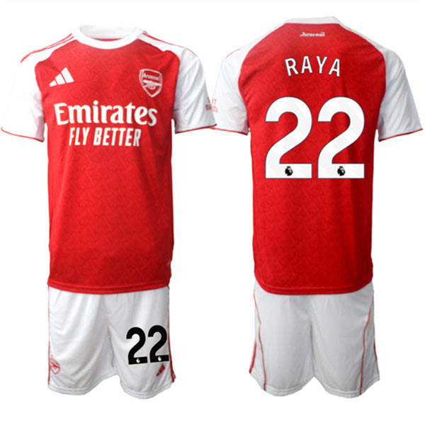 Men's Arsenal F.C 22 David Raya 2026 Red Home Soccer Jersey Suit