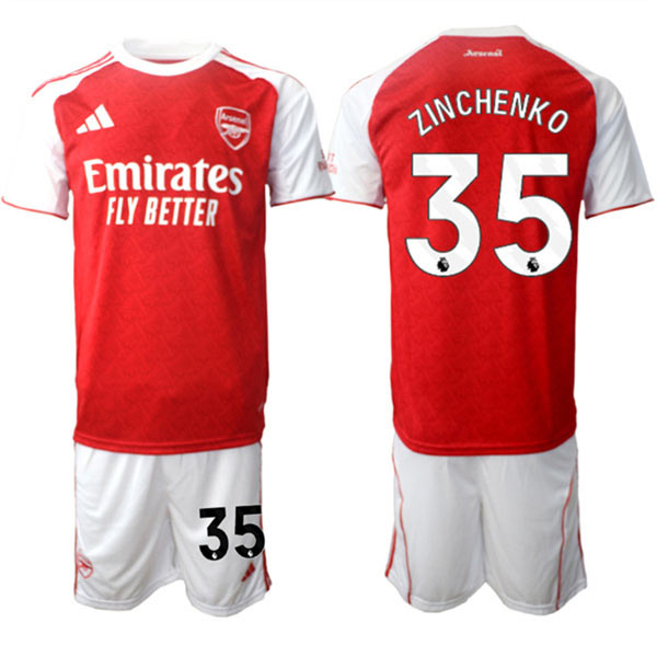 Men's Arsenal F.C 35 Oleksandr Zinchenko 2026 Red Home Soccer Jersey Suit