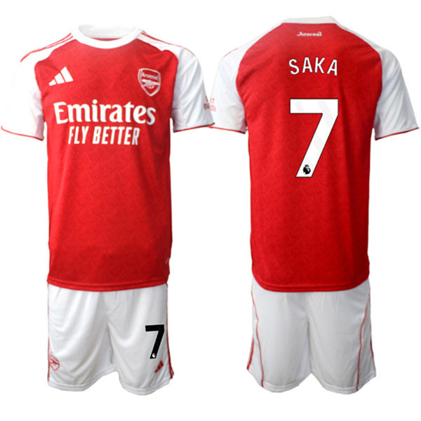 Men's Arsenal F.C 7 Bukayo Saka 2026 Red Home Soccer Jersey Suit