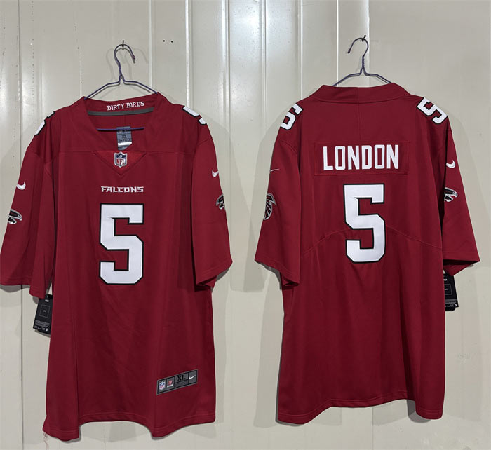 Men's Atlanta Falcons 5 Drake London Red 2026 New Vapor Untouchable Limited Stitched Football Jersey
