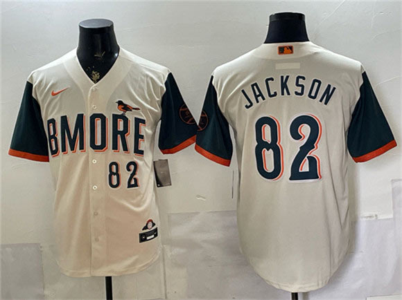 Men's Baltimore Orioles 82 Jeremiah Jackson Natural 2026 City Connect Stadium Stitched Baseball Jersey Men's Baltimore Orioles 82 Jeremiah Jackson Natural 2026 City Connect Stadium Stitched Baseball Jersey