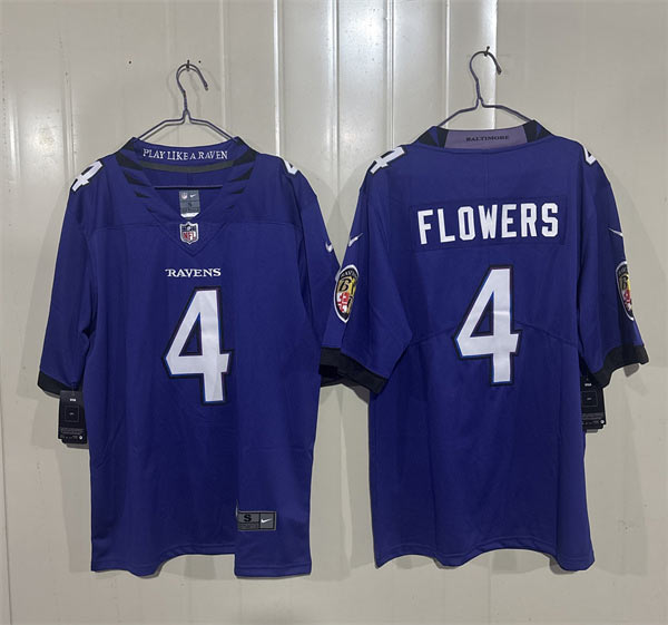 Men's Baltimore Ravens 4 Zay Flowers Purple 2026 Alternate Vapor Limited Football Stitched Jersey Men's Baltimore Ravens 4 Zay Flowers Purple 2026 Alternate Vapor Limited Football Stitched Jersey