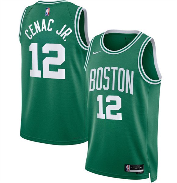 Men's Boston Celtics 12 Chris Cenac Jr Kelly Green 2026 Draft Icon Edition Stitched Basketball Jersey