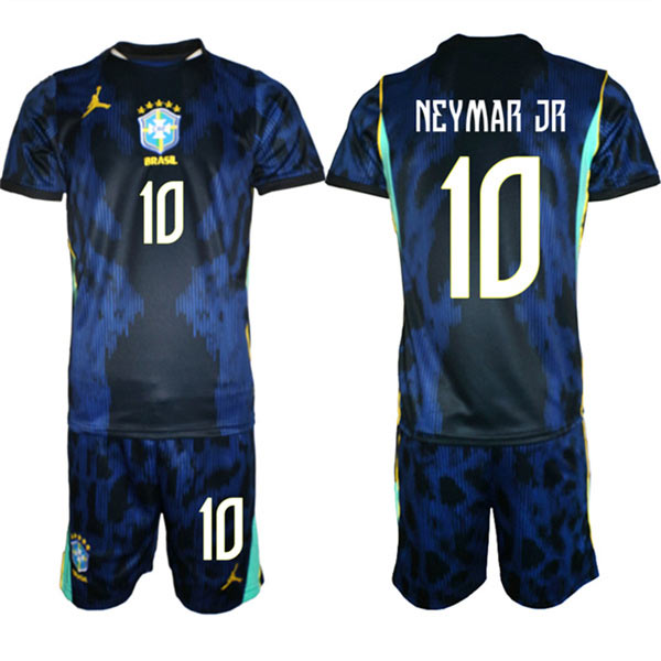 Men's Brazil national football team 10 Neymar Jr Navy 2026 Away Soccer Jersey Suit