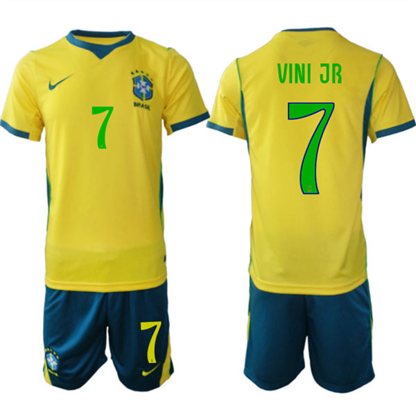 Men's Brazil national football team 7 Vinícius Júnior Yellow 2026 Soccer Jersey Suit