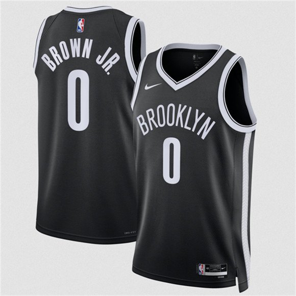 Men's Brooklyn Nets 0 Mikel Brown Jr 2026 Draft Icon Edition Stitched Basketball Jersey