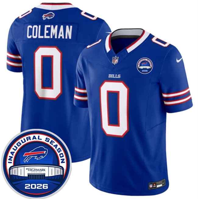Men's Buffalo Bills 0 Keon Coleman Blue F U S E 2026 Inaugural Season at Highmark Stadium Football Stitched Jersey Men's Buffalo Bills 0 Keon Coleman Blue F U S E 2026 Inaugural Season at Highmark Stadium Football Stitched Jersey