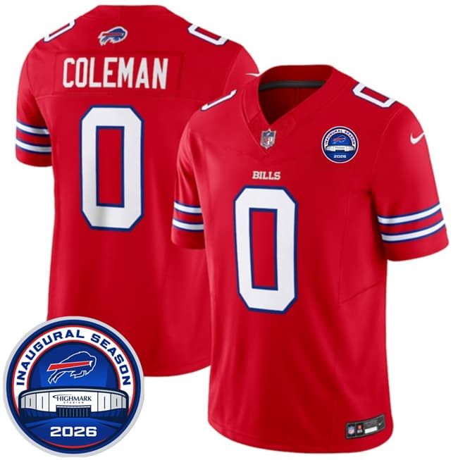 Men's Buffalo Bills 0 Keon Coleman Red F U S E 2026 Inaugural Season at Highmark Stadium Football Stitched Jersey Men's Buffalo Bills 0 Keon Coleman Red F U S E 2026 Inaugural Season at Highmark Stadium Football Stitched Jersey