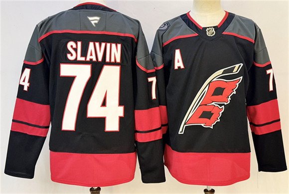 Men's Carolina Hurricanes 74 Jaccob Slavin Black 2024 25 With A Patch Stitched Hockey Jersey Men's Carolina Hurricanes 74 Jaccob Slavin Black 2024 25 With A Patch Stitched Hockey Jersey