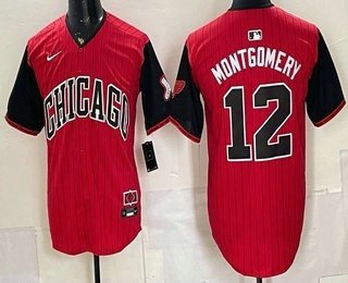 Men's Chicago White Sox 12 Colson Montgomery Red 2025 City Connect Limited Stitched Jersey