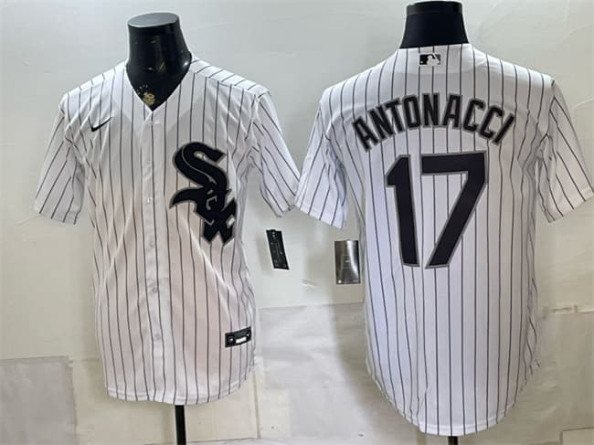 Men's Chicago White Sox 17 Sam Antonacci White Home Stitched Baseball Jersey