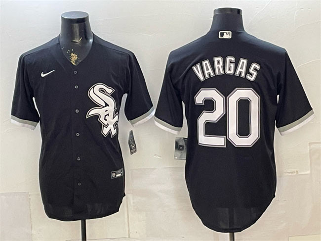 Men's Chicago White Sox 20 Miguel Vargas Black Stitched Baseball Jersey
