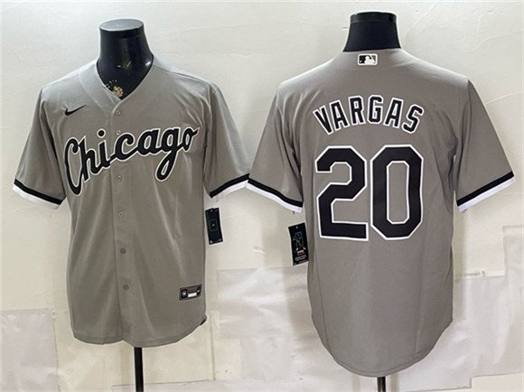 Men's Chicago White Sox 20 Miguel Vargas Gray Stitched Baseball Jersey