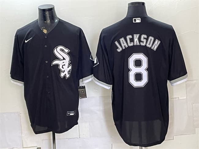 Men's Chicago White Sox 8 Bo Jackson Black Stitched Baseball Jersey