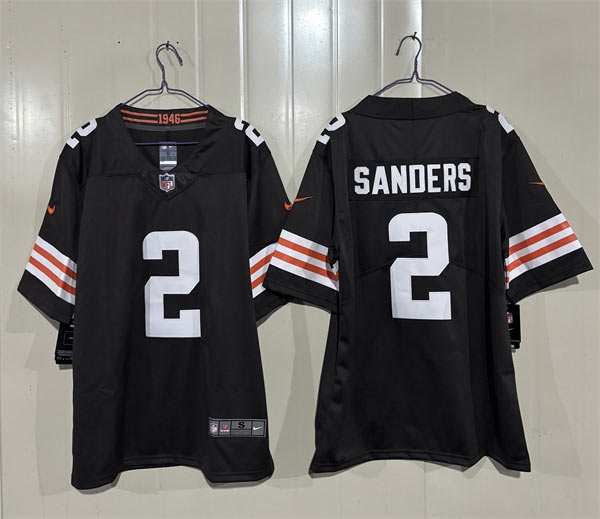Men's Cleveland Browns 2 Shedeur Sanders Brown 2026 Vapor Limited Football Stitched Jersey
