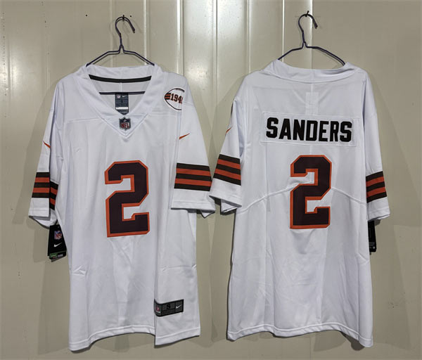 Men's Cleveland Browns 2 Shedeur Sanders White 2026 1946 Collection Vapor Limited Football Stitched Jersey