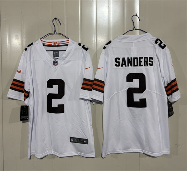 Men's Cleveland Browns 2 Shedeur Sanders White 2026 Vapor Limited Football Stitched Jersey