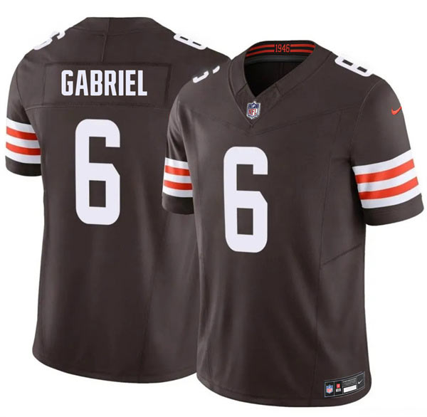 Men's Cleveland Browns 6 Dillon Gabriel Brown 2026 F.U.S.E. Vapor Limited Football Stitched Jersey