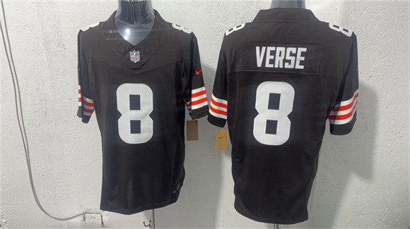 Men's Cleveland Browns 8 Jared Verse Brown 2026 Vapor Limited Football Stitched Jersey