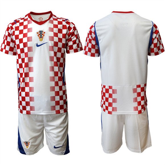 Men's Croatia Custom White 2026 World Cup Home Soccer Jersey Suit Men's Croatia Custom White 2026 World Cup Home Soccer Jersey Suit