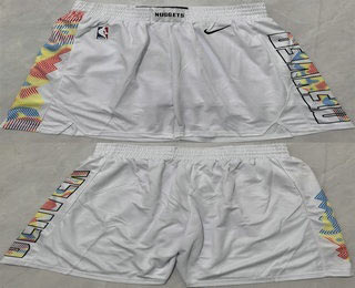 Men's Denver Nuggets White City Edition Shorts Men's Denver Nuggets White City Edition Shorts