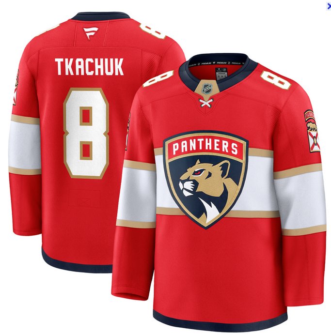 Men's Florida Panthers 8 Brady Tkachuk Red Stitched Hockey Home Jersey Men's Florida Panthers 8 Brady Tkachuk Red Stitched Hockey Home Jersey