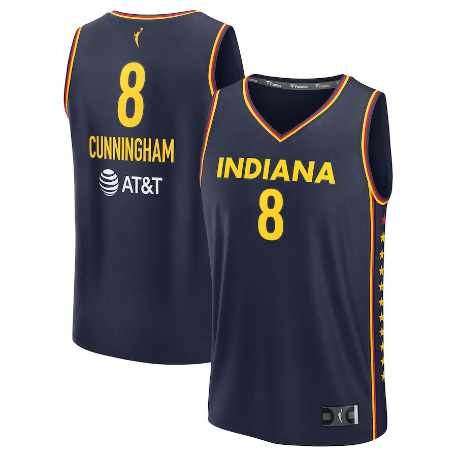 Men's Indiana Fever 8 Sophie Cunningham Navy Stitched Basketball Jersey Men's Indiana Fever 8 Sophie Cunningham Navy Stitched Basketball Jersey