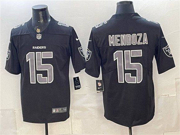 Men's Las Vegas Raiders 15 Fernando Mendoza Black Vapor Untouchable Limited Football Stitched Jersey