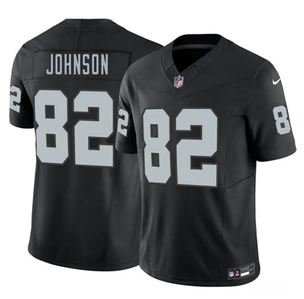 Men's Las Vegas Raiders 82 Brandon Johnson Black 2026 F.U.S.E. Vapor Untouchable Limited Football Stitched Jersey Men's Las Vegas Raiders 82 Brandon Johnson Black 2026 F.U.S.E. Vapor Untouchable Limited Football Stitched Jersey