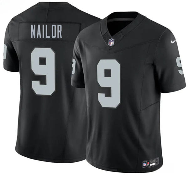 Men's Las Vegas Raiders 9 Jalen Nailor Black 2026 F.U.S.E. Vapor Untouchable Limited Football Stitched Jersey