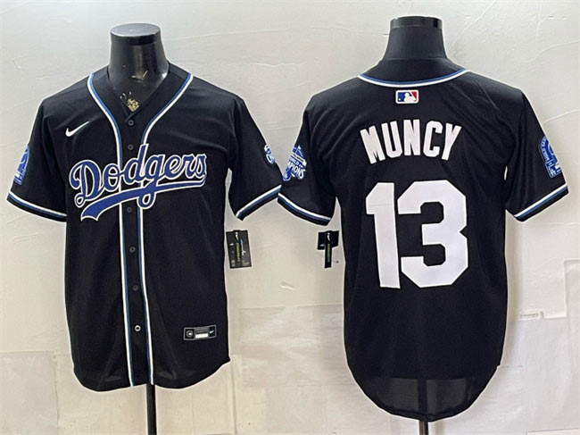 Men's Los Angeles Dodgers 13 Max Muncy B2B Champs 2026 Black Out Style Vapor Limited Stitched Baseball Jersey