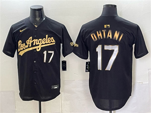 Men's Los Angeles Dodgers 17 Shohei Ohtani Black Gold Limited Stitched Baseball Jersey Men's Los Angeles Dodgers 17 Shohei Ohtani Black Gold Limited Stitched Baseball Jersey
