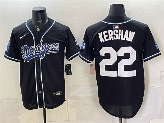 Men's Los Angeles Dodgers 22 Clayton Kershaw B2B Champs 2026 Black Out Style Vapor Limited Stitched Baseball Jersey