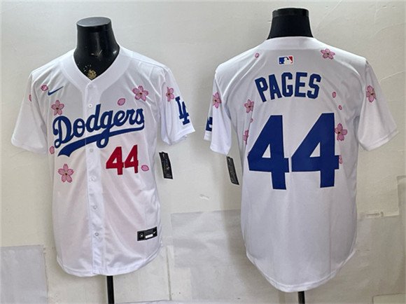 Men's Los Angeles Dodgers 44 Andy Pages White 2025 Tokyo Series Limited Stitched Baseball Jersey