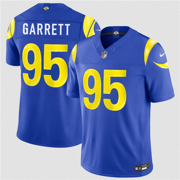 Men's Los Angeles Rams 95 Myles Garrett Royal 2026 Draft F.U.S.E. Vapor Limited Football Stitched Jersey