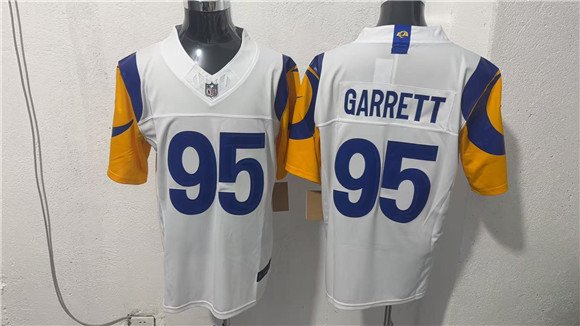 Men's Los Angeles Rams 95 Myles Garrett White 2026 F U S E Vapor Limited Football Stitched Jersey