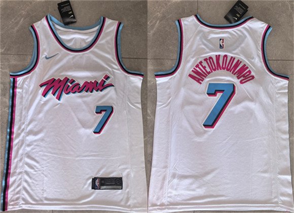 Men's Miami Heat 7 Giannis Antetokounmpo White 2026 Stitched Basketball Jersey