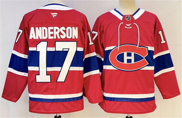 Men's Montreal Canadiens 17 Josh Anderson Red 2024 25 Stitched Jersey Men's Montreal Canadiens 17 Josh Anderson Red 2024 25 Stitched Jersey