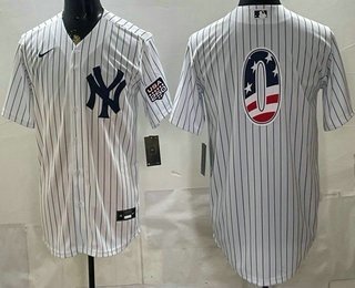 Men's New York Yankees 0 Marcus Stroman White 2026 USA 250 Fourth of July Home Stadium Stitched Jersey