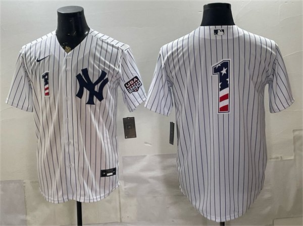 Men's New York Yankees 1 Bobby Murcer White 2026 USA 250 Fourth of July Home Stadium Stitched Baseball Jersey