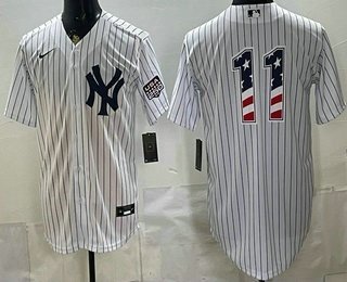 Men's New York Yankees 11 Anthony Volpe White 2026 USA 250 Fourth of July Home Stadium Stitched Jersey