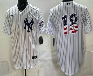 Men's New York Yankees 18 Andrew Benintendi White 2026 USA 250 Fourth of July Home Stadium Stitched Jersey