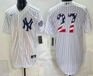 Men's New York Yankees 27 Giancarlo Stanton White 2026 USA 250 Fourth of July Home Stadium Stitched Jersey