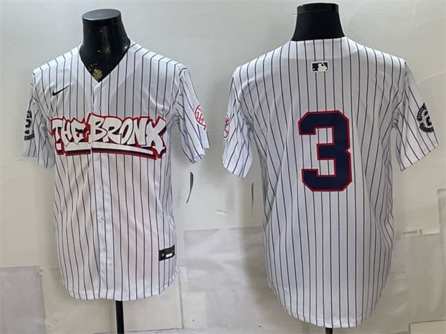 Men's New York Yankees 3 Babe Ruth White Bronx Graffiti V2 Vapor Limited Stitched Baseball Jersey
