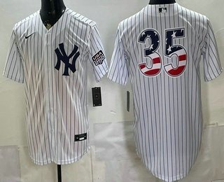 Men's New York Yankees 35 Cody Bellinger White 2026 USA 250 Fourth of July Home Stadium Stitched Jersey