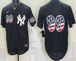 Men's New York Yankees 99 Aaron Judge Black USA 250 Fourth of July Stitched Baseball Jersey