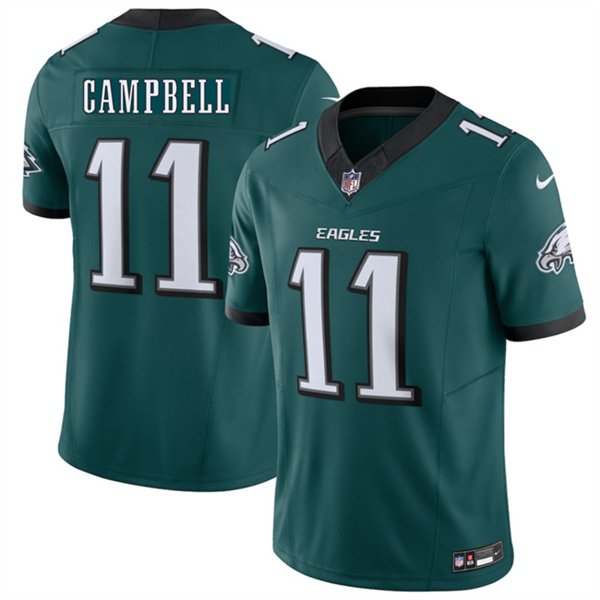 Men's Philadelphia Eagles 11 Jihaad Campbell Green 2026 F U S E Vapor Untouchable Limited Football Stitched Jersey Men's Philadelphia Eagles 11 Jihaad Campbell Green 2026 F U S E Vapor Untouchable Limited Football Stitched Jersey