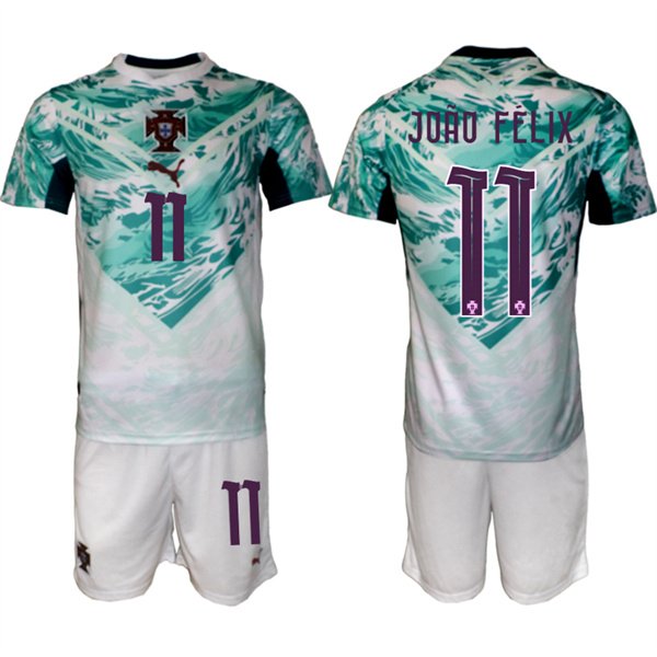 Men's Portugal Team 11 Joo Félix Green 2026 World Cup Away Soccer Jersey Suit Men's Portugal Team 11 Joo Félix Green 2026 World Cup Away Soccer Jersey Suit