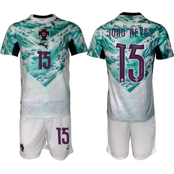 Men's Portugal Team 15 Joo Neves Green 2026 World Cup Away Soccer Jersey Suit Men's Portugal Team 15 Joo Neves Green 2026 World Cup Away Soccer Jersey Suit