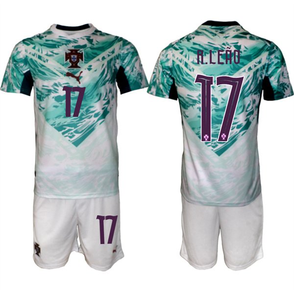 Men's Portugal Team 17 Rafael Leo Green 2026 World Cup Away Soccer Jersey Suit Men's Portugal Team 17 Rafael Leo Green 2026 World Cup Away Soccer Jersey Suit
